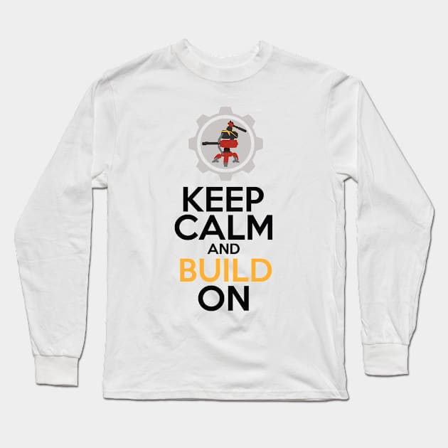 Keep Calm and Build On Long Sleeve T-Shirt by WinterWolfDesign